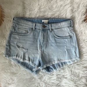 Distressed Light Blue Jean Shorts Size 6